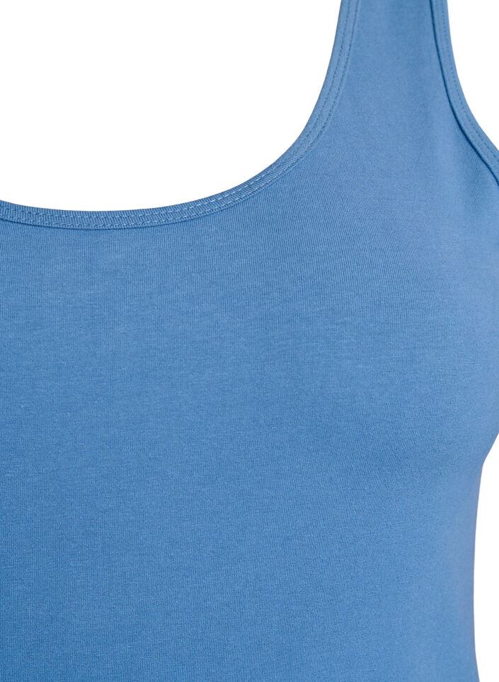 Haut uni Basic en coton, Bleu, Packshot image number 2