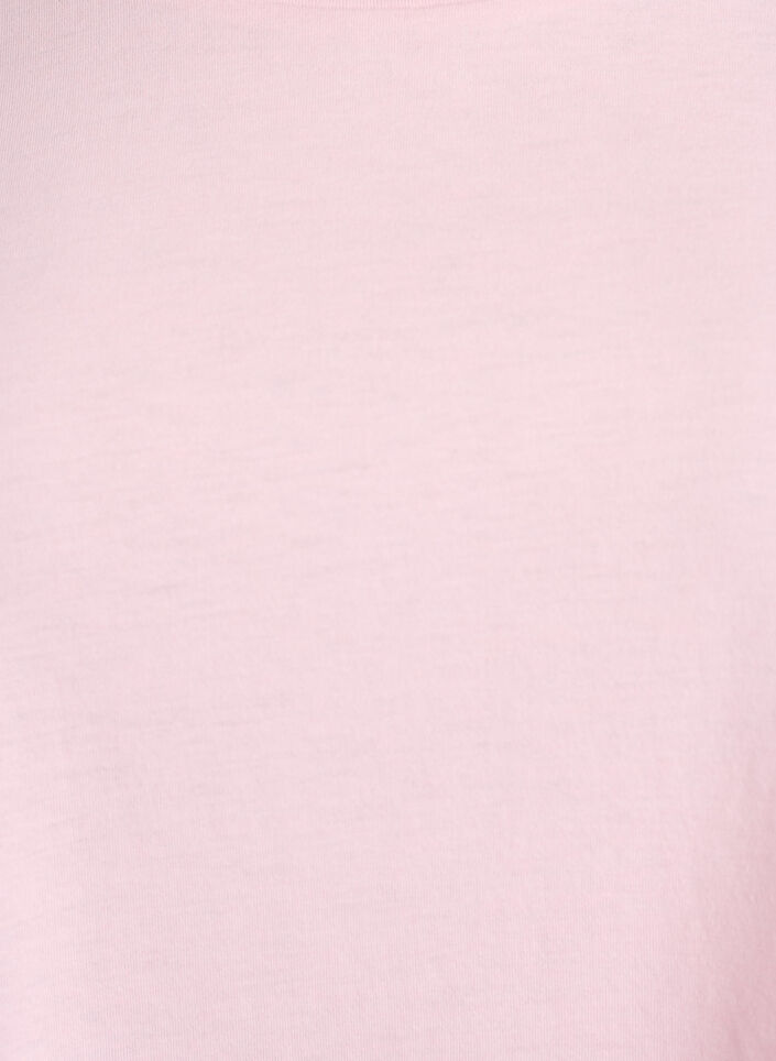 T-shirt &agrave; manches courtes en coton m&eacute;lang&eacute;, Rose, Packshot image number 2