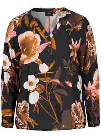 100% viscose blouse met bloemenprint