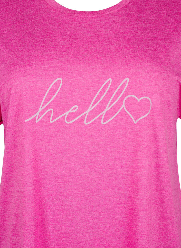 Chemise de nuit &agrave; manches courtes avec imprim&eacute; de texte, 9990, Packshot image number 2