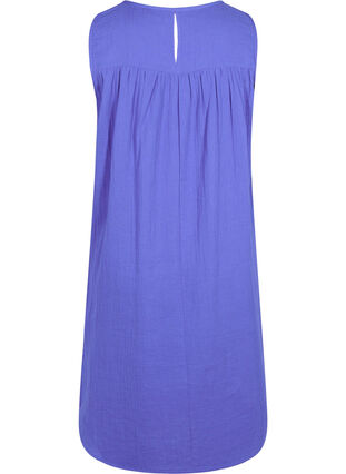 Mouwloze katoenen jurk met a-lijn, Dazzling Blue, Packshot image number 1