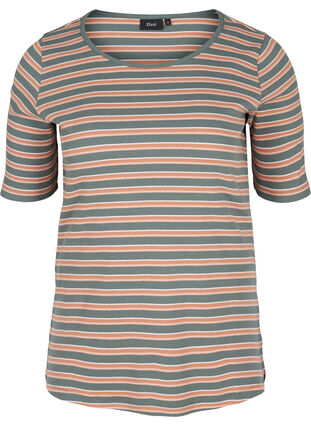 T-shirt en coton rayé , Balsam Green Stripe, Packshot image number 0