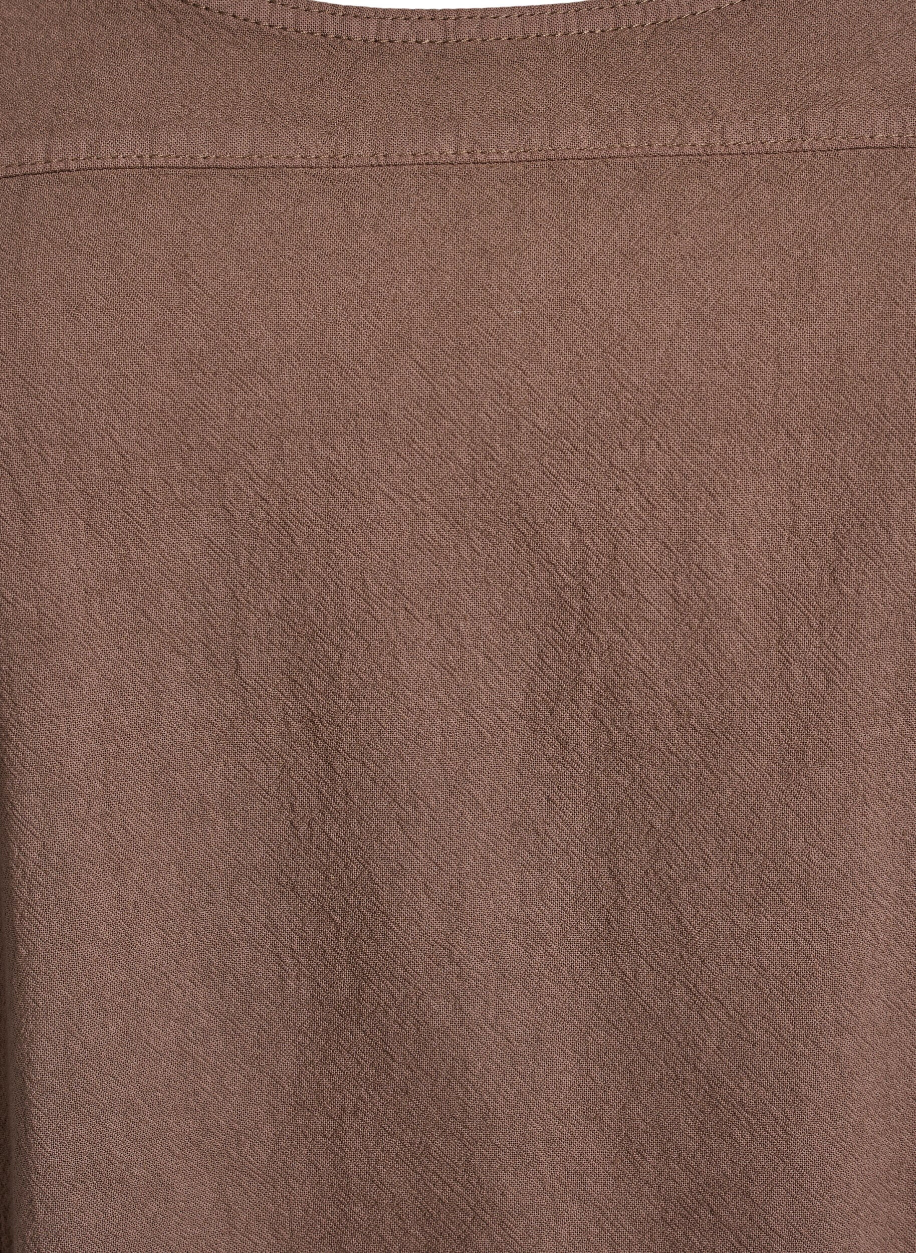 ZizziRobe en coton &agrave; manches courtes, Marron, Packshot image number 2