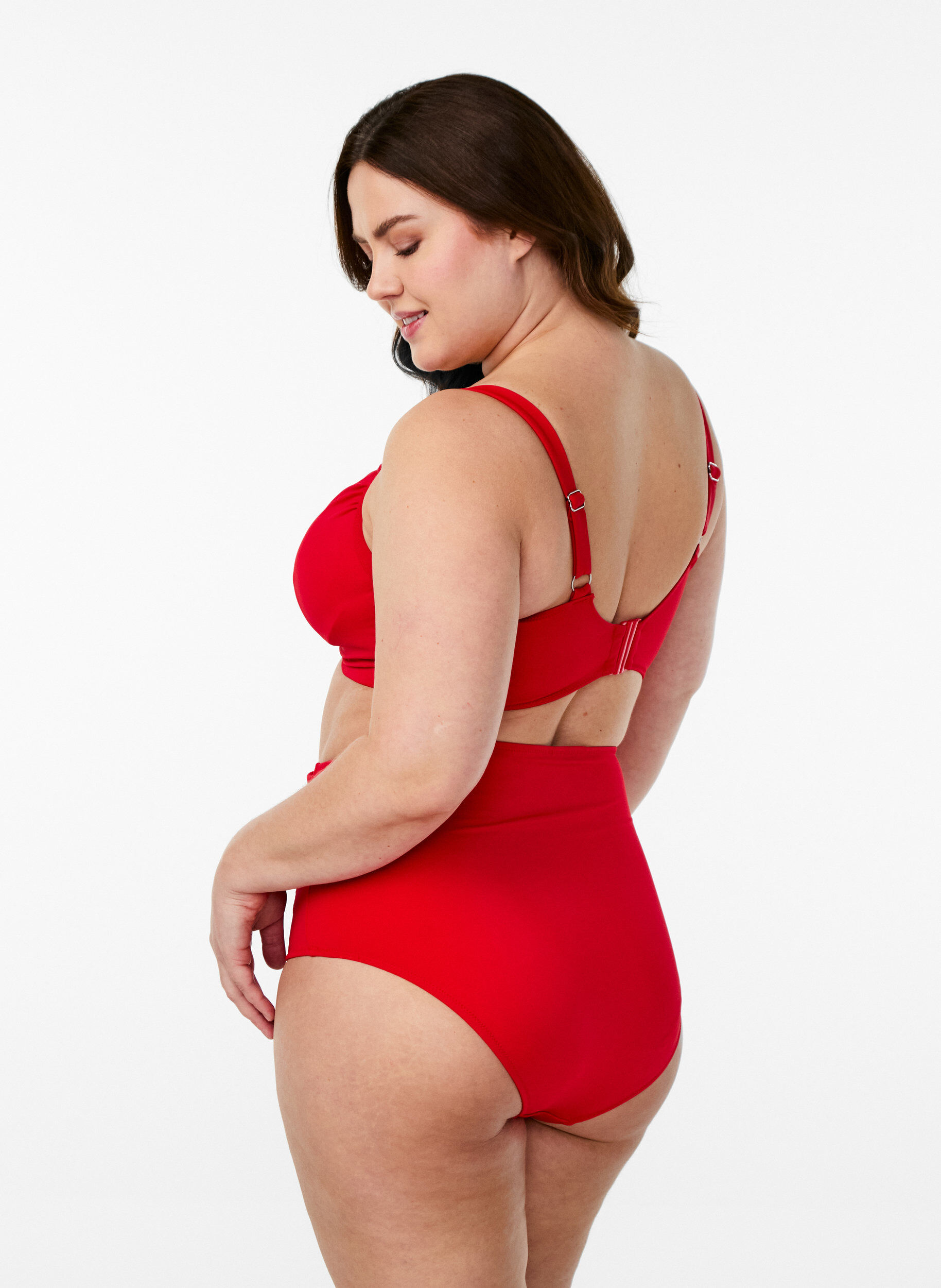 ZizziBas de bikini taille haute, Rouge, Model image number 1