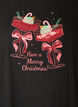 T-shirt de No&euml;l en coton bio, Noir, Packshot image number 2