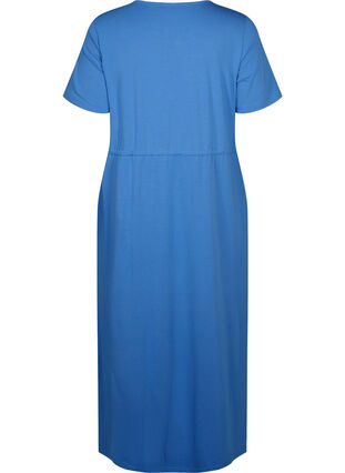 Katoenen midi-jurk met korte mouwen, Marina SOLID, Packshot image number 1