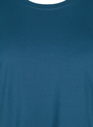 Katoenen jurk met korte mouwen en split, Majolica Blue, Packshot image number 2