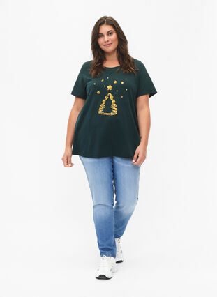 T-shirt de Noël à paillettes, Scarab W.  Tree, Model image number 2