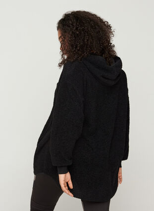 Anorak Teddy avec capuche et poches, Black, Model image number 1