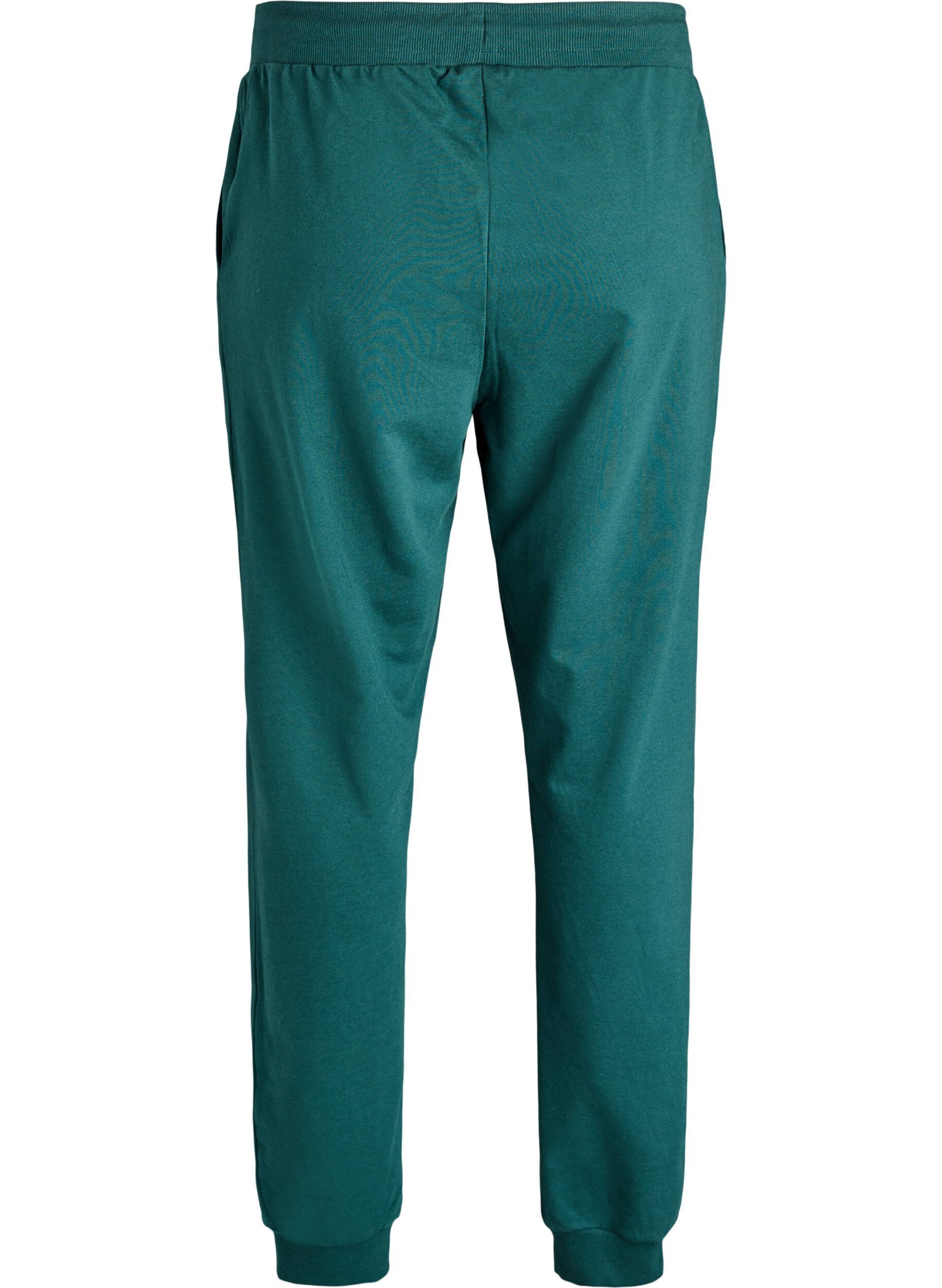 Zizzi Pantalon de jogging taille haute en coton, Vert fonc&eacute;, Packshot image number 1
