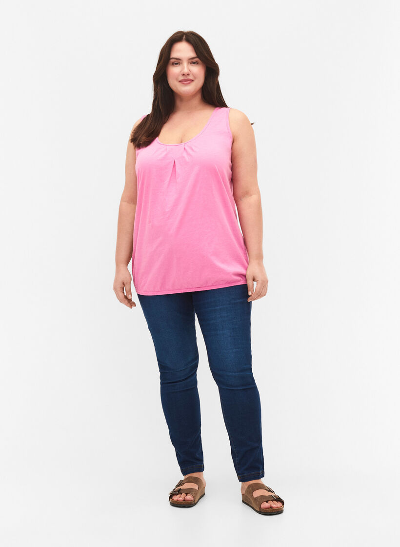 Haut en coton avec bordure en dentelle (2-pack), Rosebloom / Black, Model image number 2