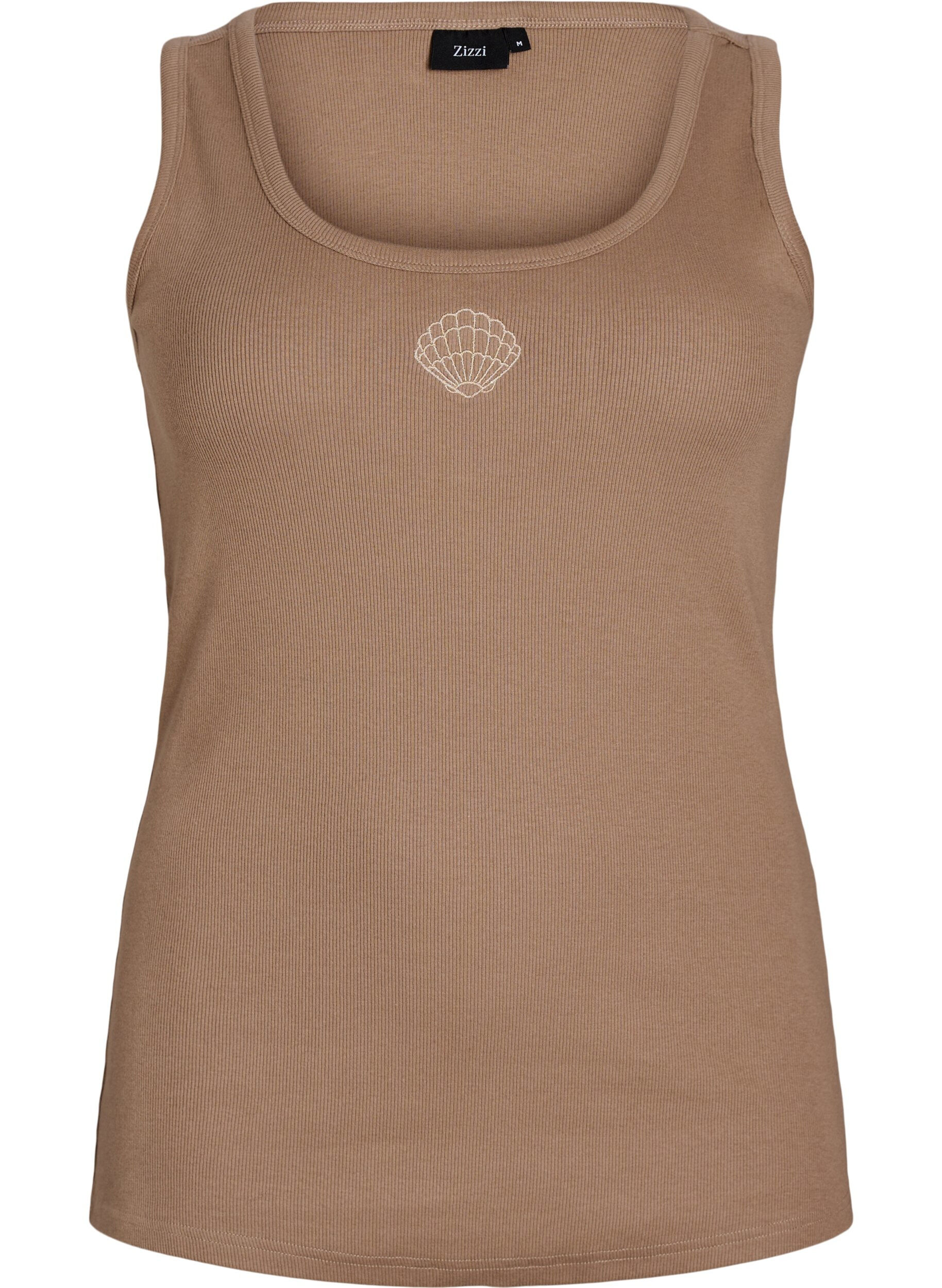 ZizziHaut ajust&eacute; avec motif, Marron, Packshot image number 0
