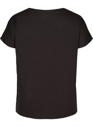 T-shirt met korte mouwen en pailletten , Black, Packshot image number 1