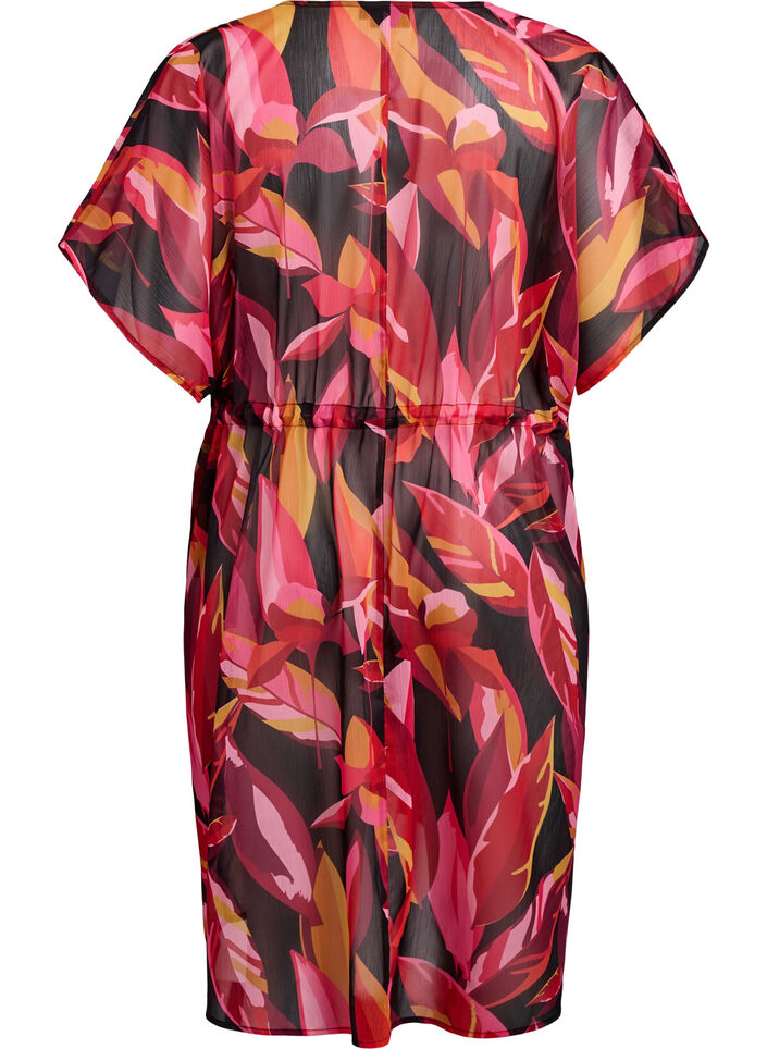 Strand kimono met print, Rood, Packshot image number 1