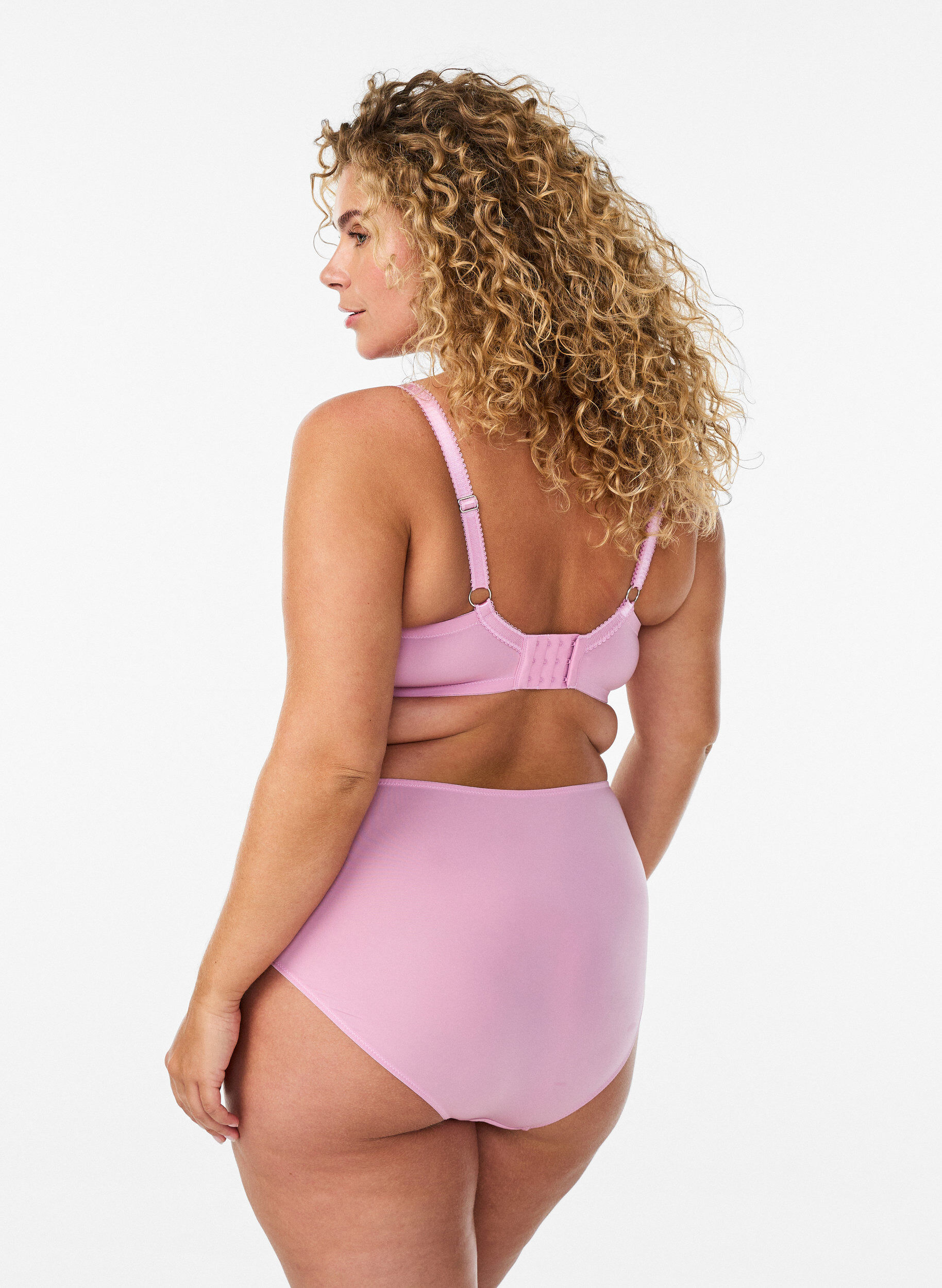 ZizziMicrofiber panties met mesh en bloemenborduursel, Rood, Model image number 1