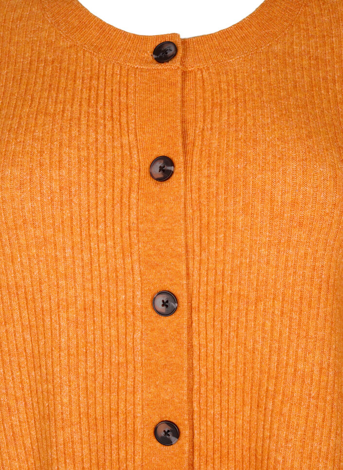 Cardigan en tricot côtelé avec boutons, Orange foncé, Packshot image number 2