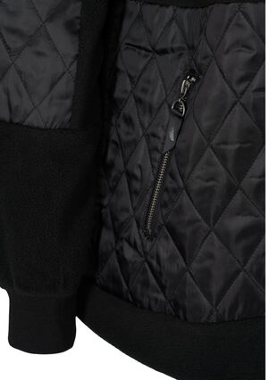 Veste polaire sportive avec capuche et poches, Black, Packshot image number 3