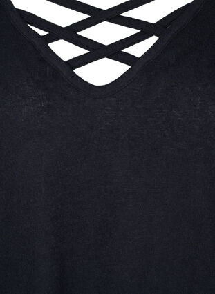 Promotieartikel - Viscose top met lange mouwen en v-hals, Black, Packshot image number 2