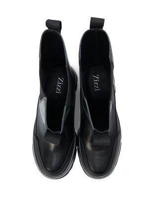 Botte en cuir pour pieds larges avec une semelle épaisse, Black, Packshot image number 2