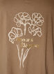 Katoenen T-shirt met V-hals en print aan de voorkant, Bruin, Packshot image number 2
