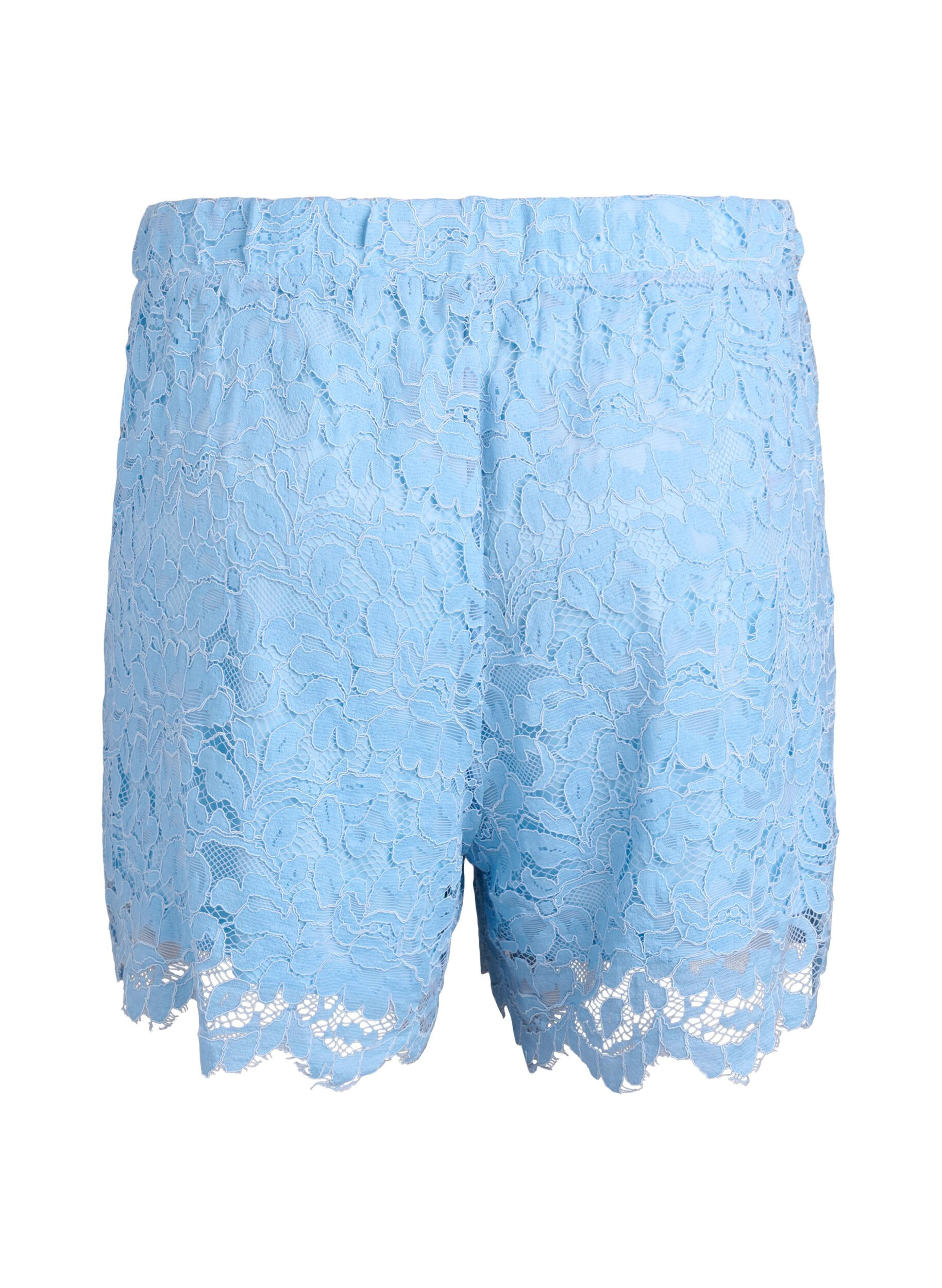 ZizziShort en dentelle taille haute avec poches, Bleu, Packshot image number 1
