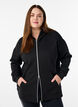 Scuba-hoodie met rits en zakken, Zwart, Model image number 0