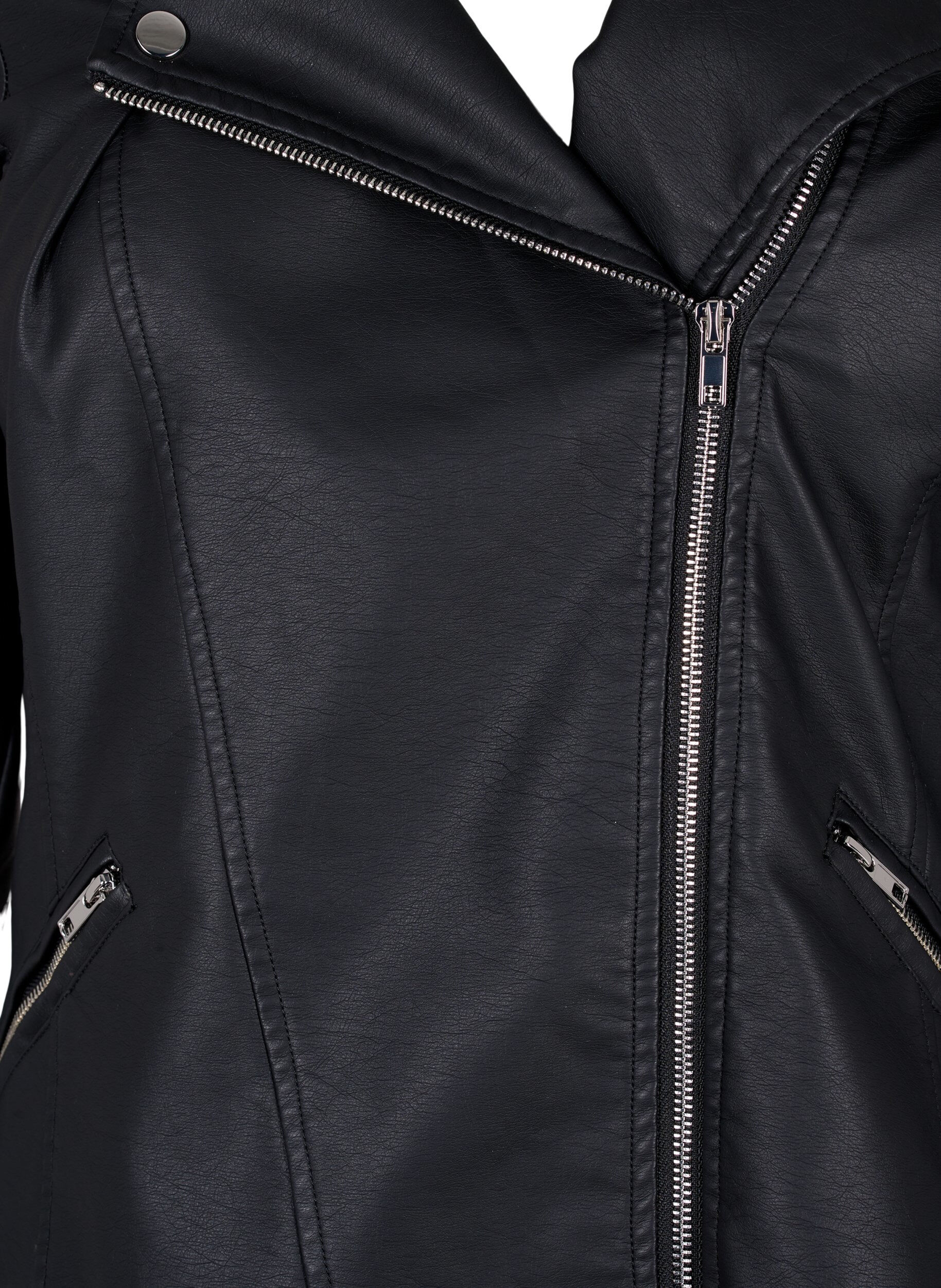 ZizziBikerjack in imitatieleer, Zwart, Packshot image number 2