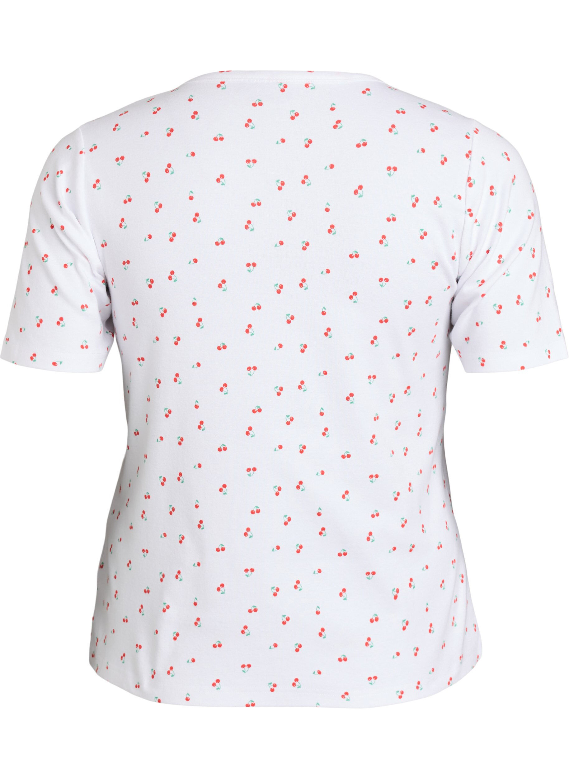 ZizziKatoenen T-shirt met all-over print, Vanille, Packshot image number 1