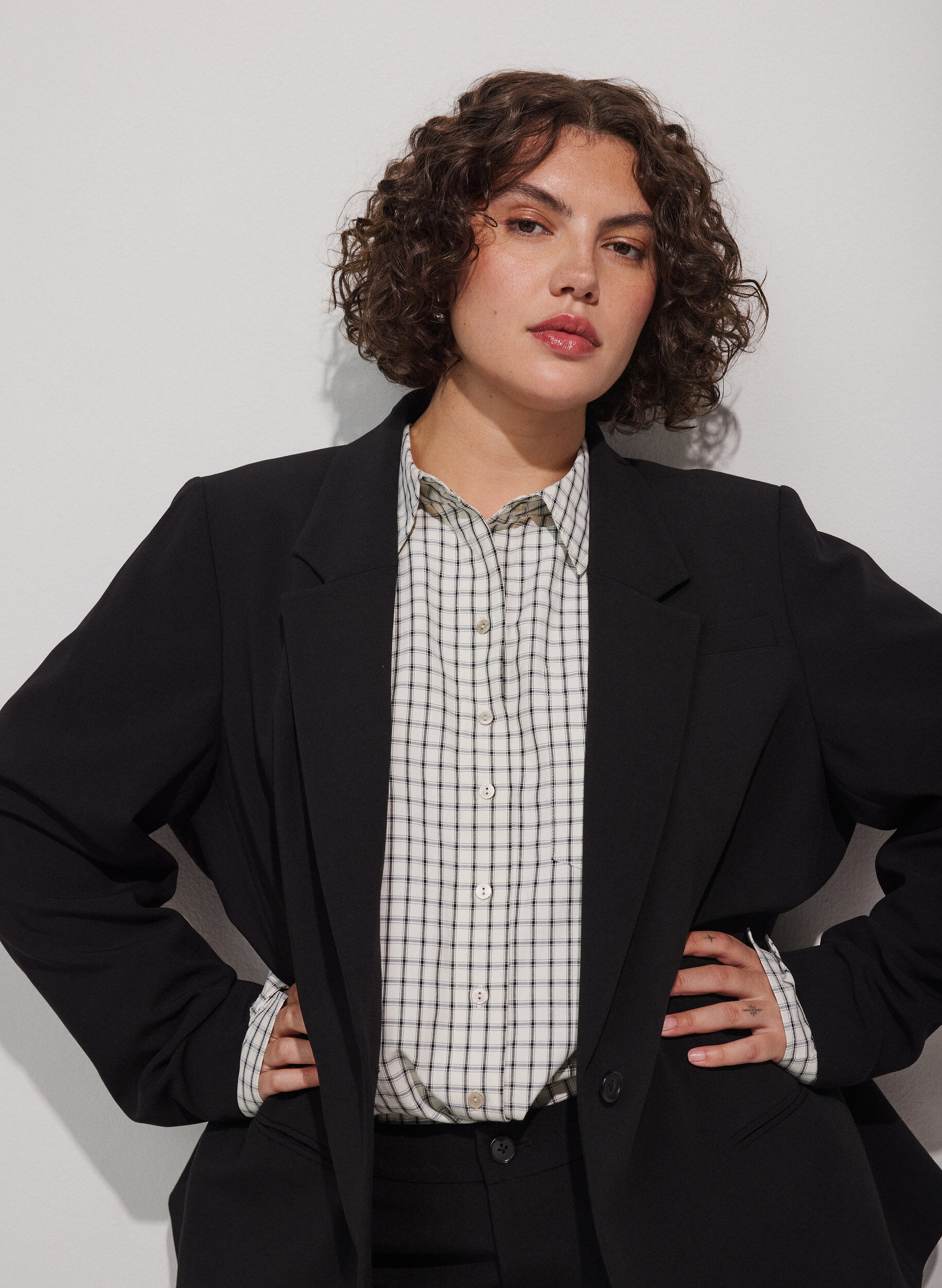 ZizziBlazer classique &agrave; fermeture &agrave; un bouton, Noir, Model image number 0