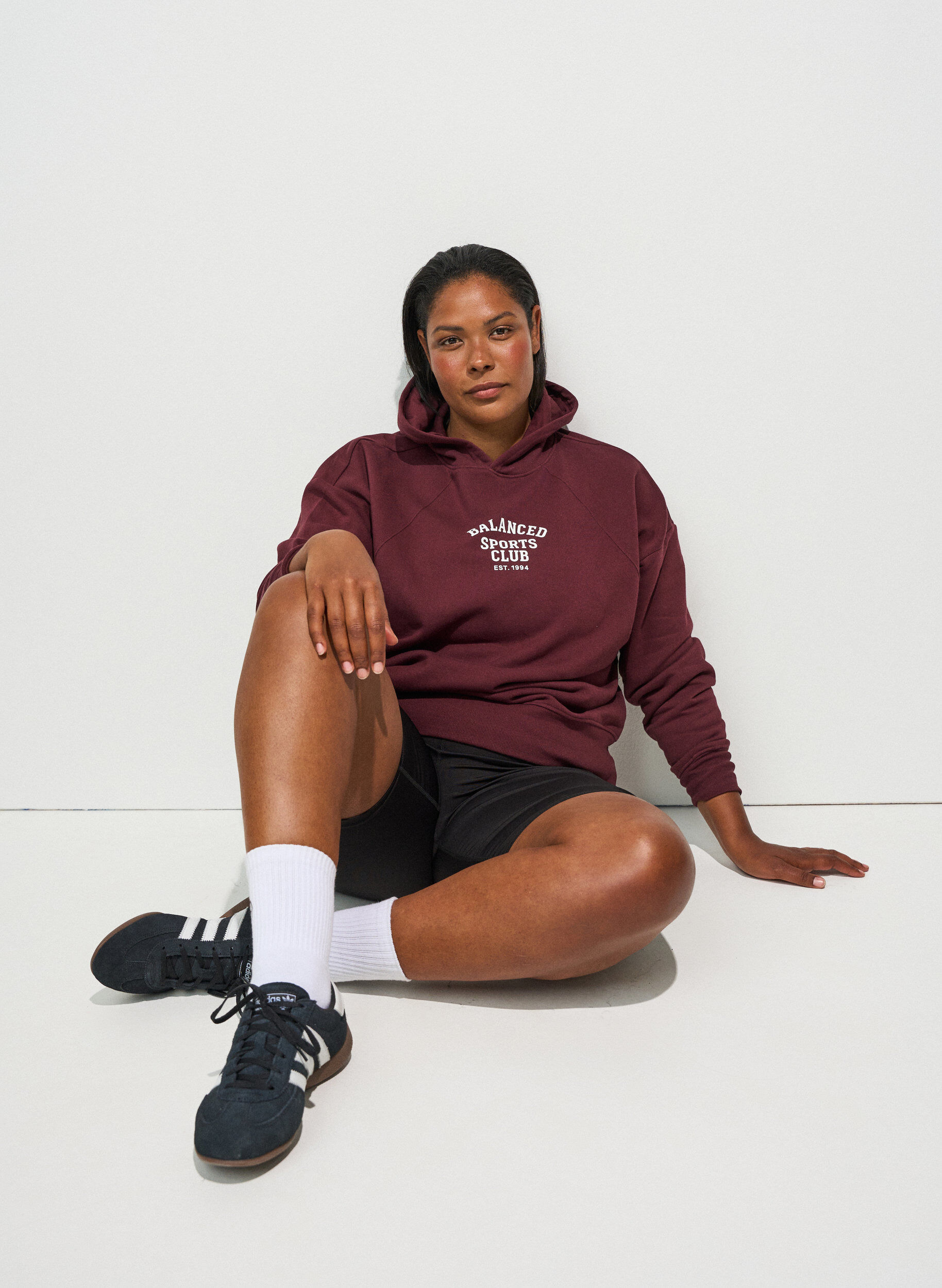 ZizziHoodie met borstprint, Rood, Model image number 1