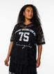 Sportief T-shirt van kant met losse pasvorm, Zwart, Model image number 0