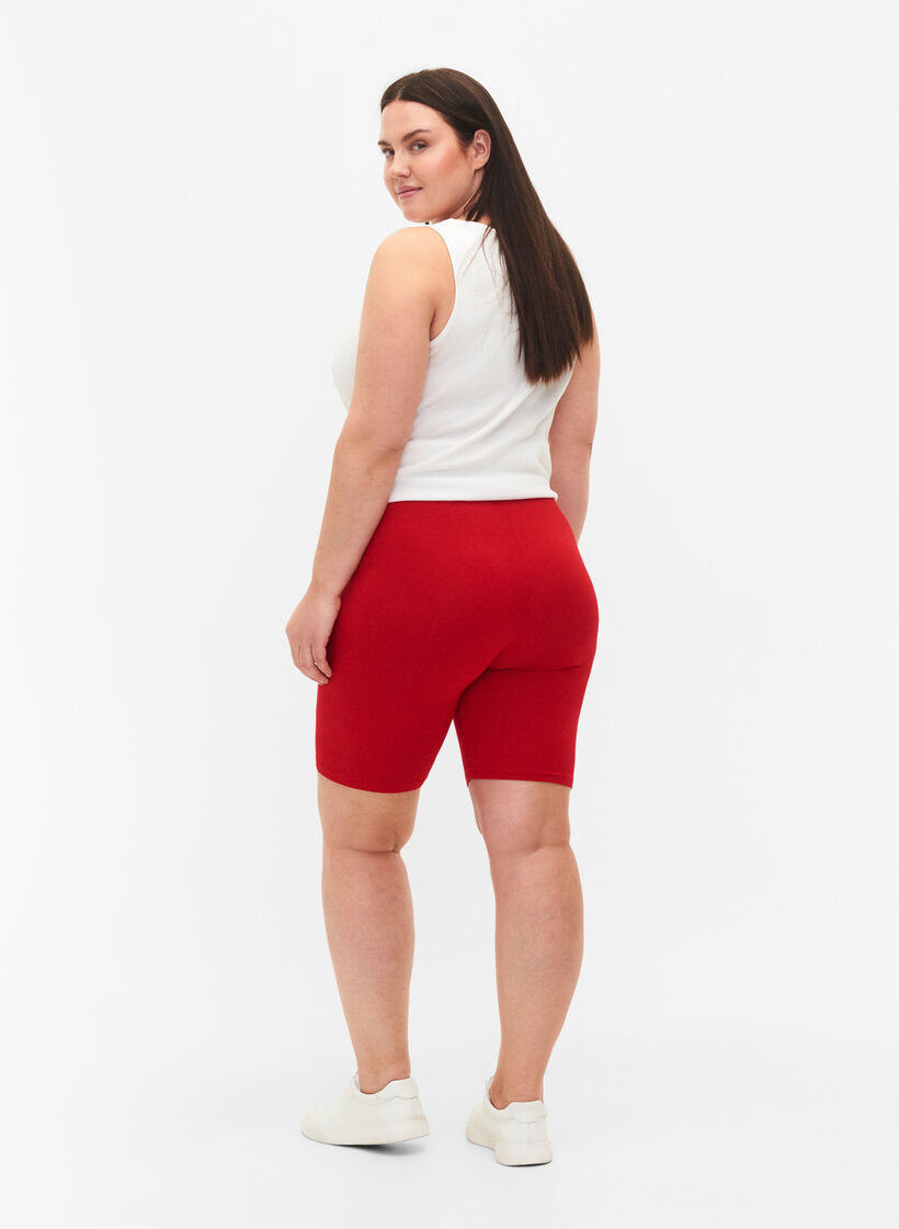 Effen basic fietsbroek, Rood, Model image number 2