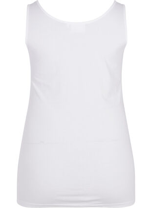 Top basique de couleur unie en coton, Bright White, Packshot image number 1