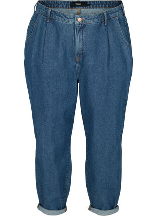 Jean en coton coupe ample, Blue denim, Packshot image number 0