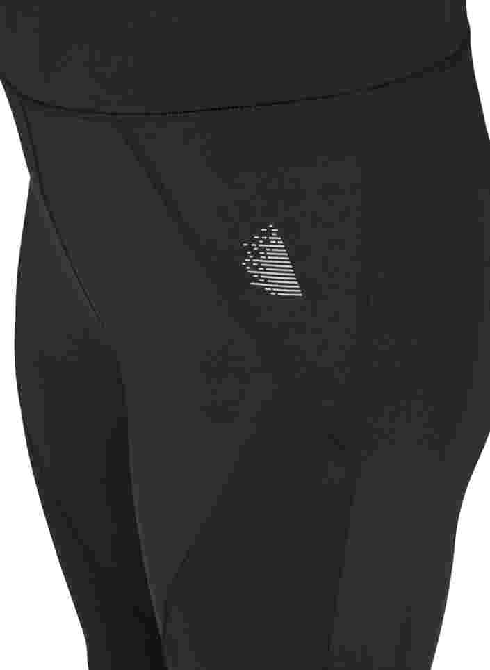 Collants d'entraînement longueur 7/8 avec détail froissé, Black, Packshot image number 3