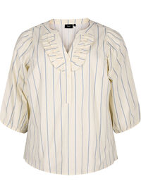 Katoenen blouse met 3/4 mouwen en strepen