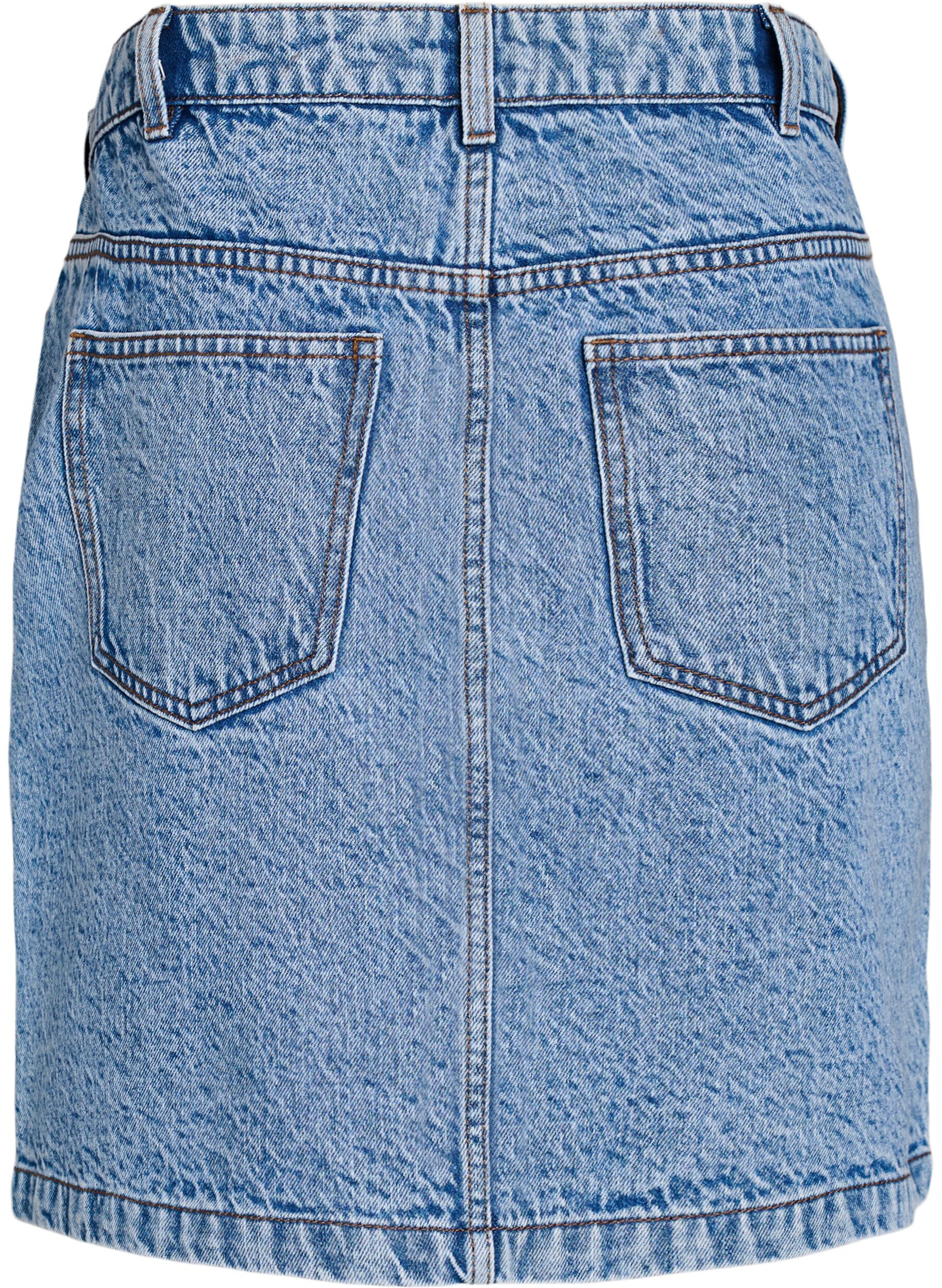 Zizzi Jupe courte en jean avec poches, Bleu Clair, Packshot image number 1
