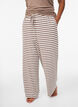 Pantalon de pyjama ray&eacute; &agrave; taille haute et coupe ample, Beige, Model image number 2