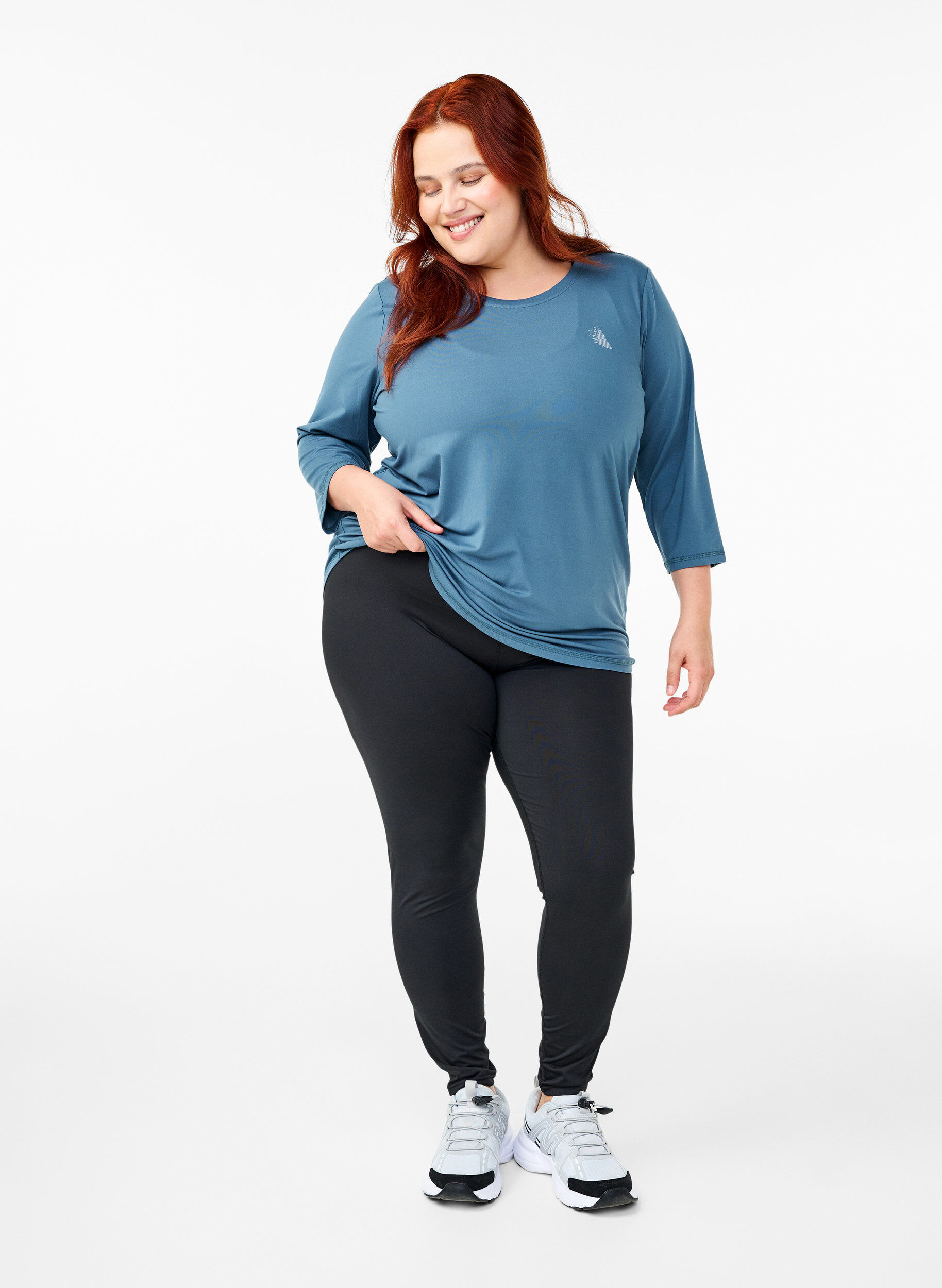 ZizziTraining blouse met 3/4 mouwen, Blauw, Model image number 1
