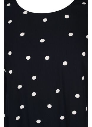 Gebloemde viscose jurk met korte mouwen, Black Dot, Packshot image number 2