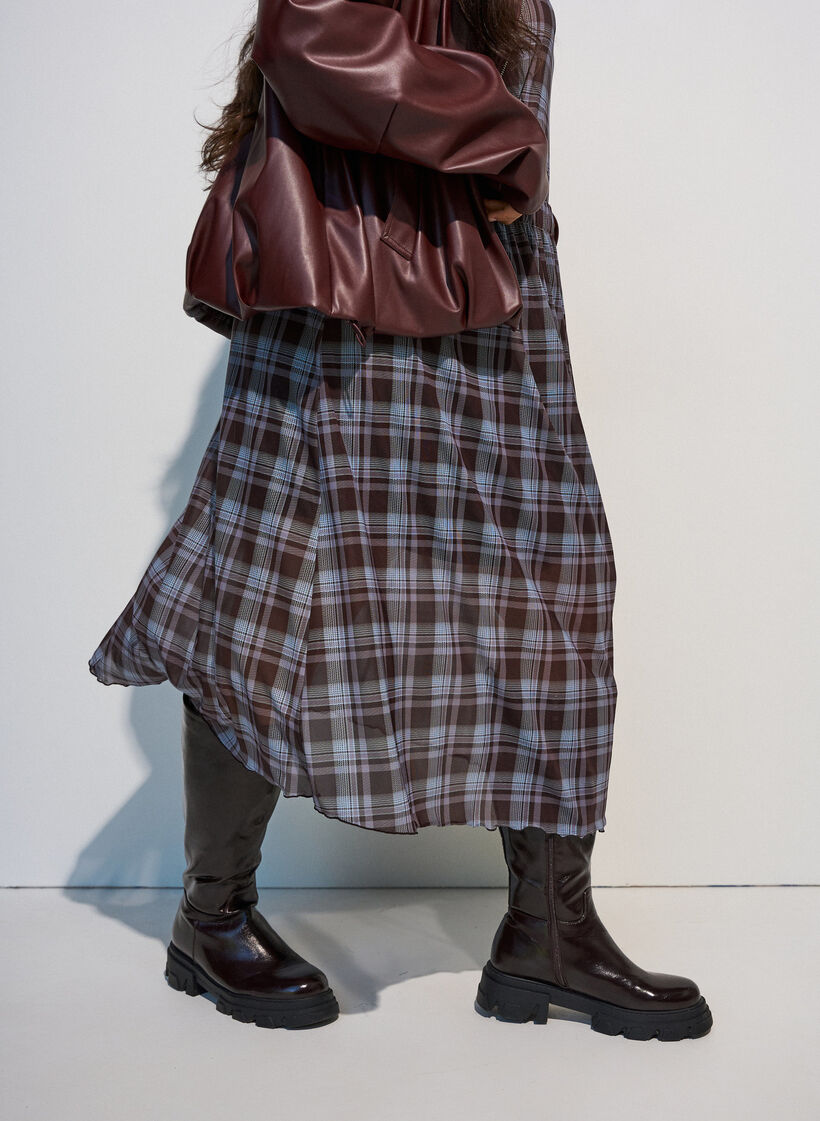 Gecontroleerde mesh midi-rok, Blauw, Model image number 2
