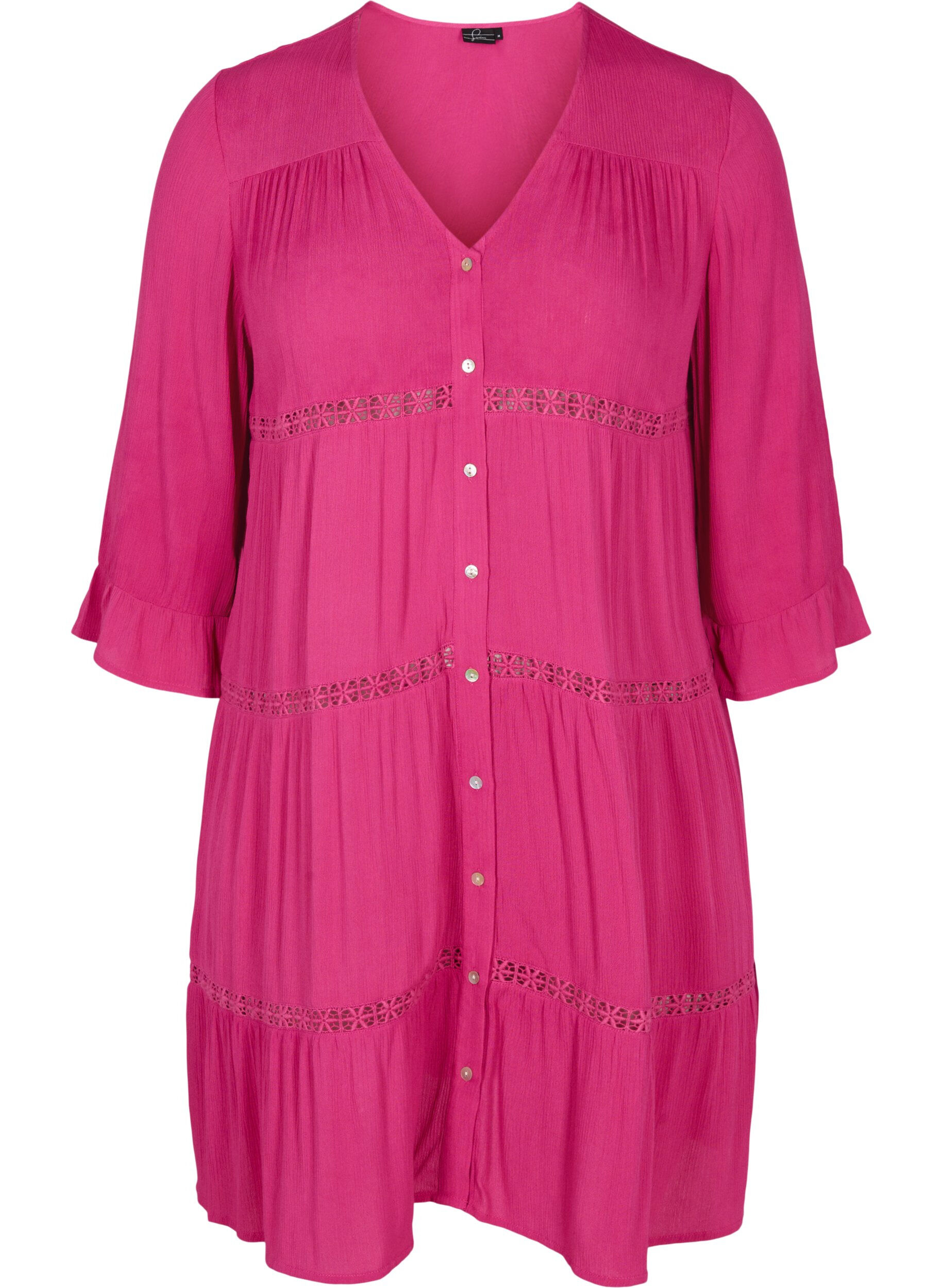 Zizzi Robe de plage en viscose, Raspberry Rose, Packshot image number 0