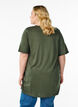 Enkelkleurig oversized T-shirt met V-hals, Groen, Model image number 2