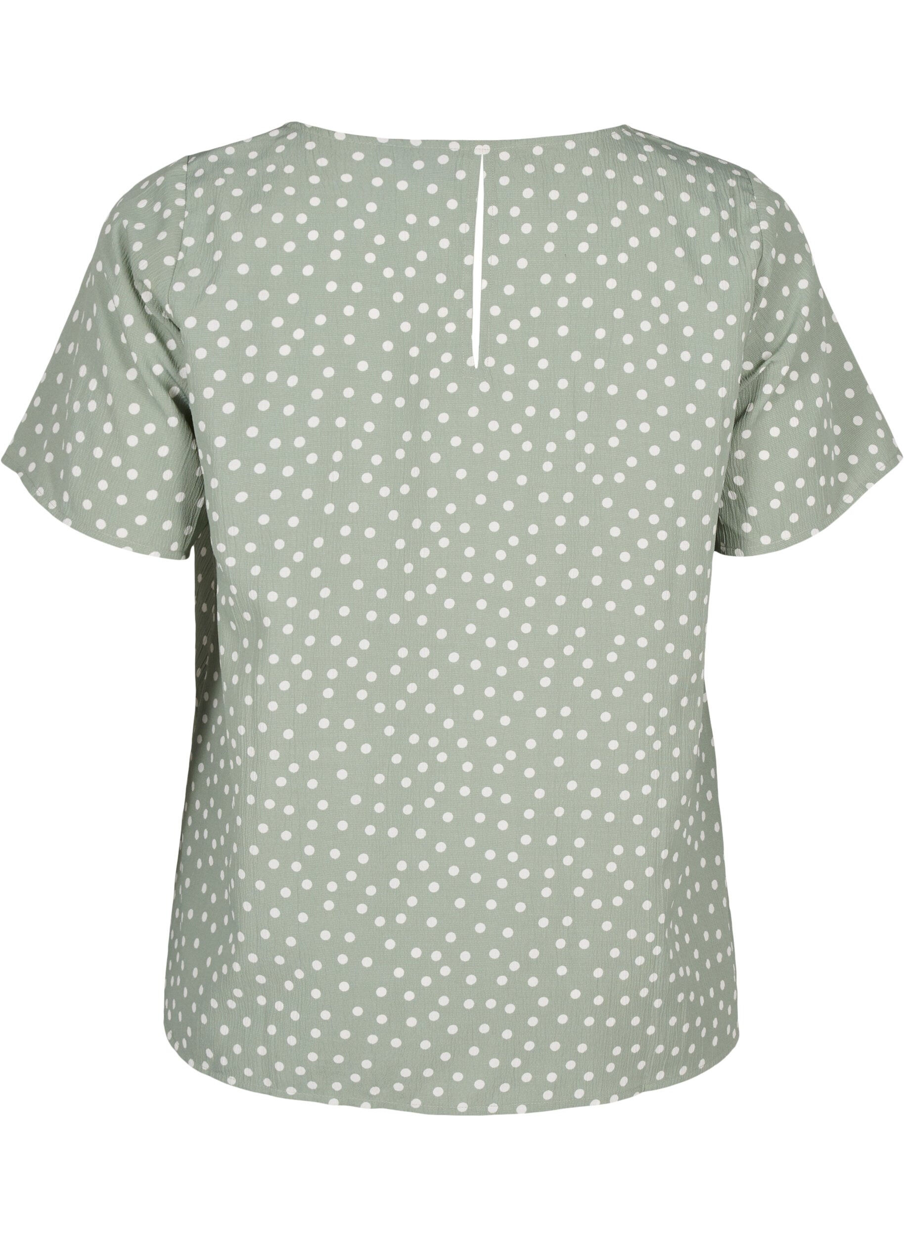 ZizziFLASH - Blouse met korte mouwen en print, Iceberg Green Dot, Packshot image number 1