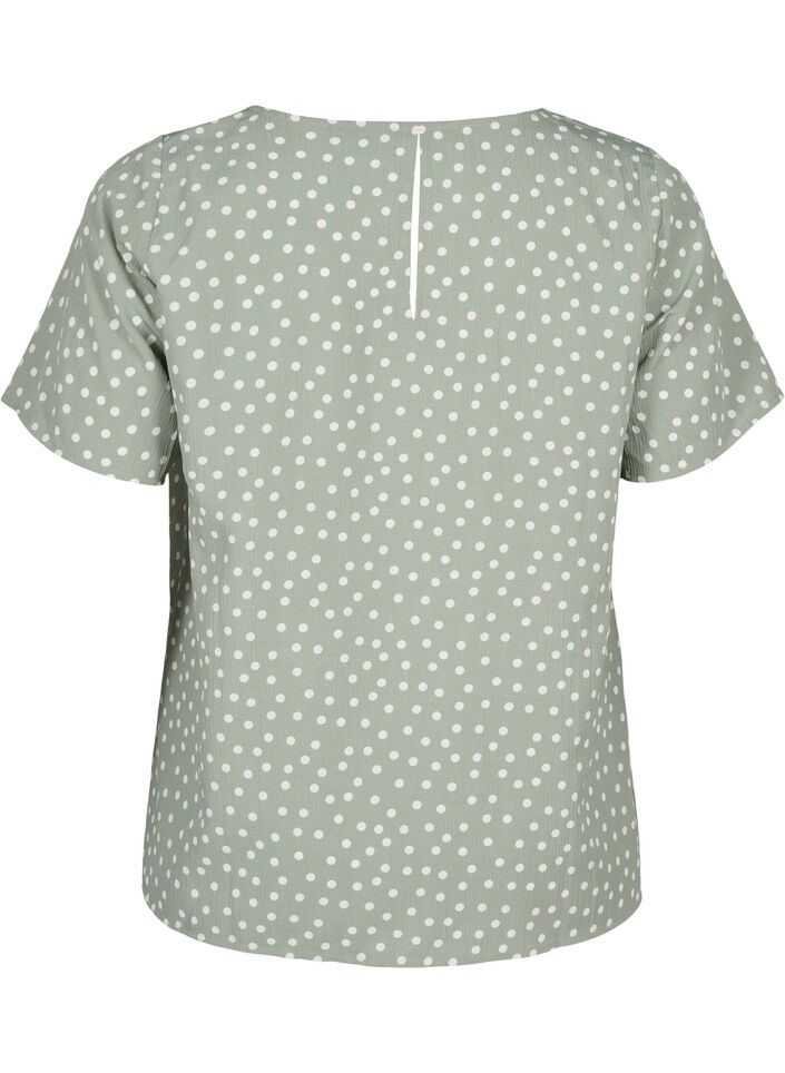 FLASH - Blouse met korte mouwen en print, Iceberg Green Dot, Packshot image number 1