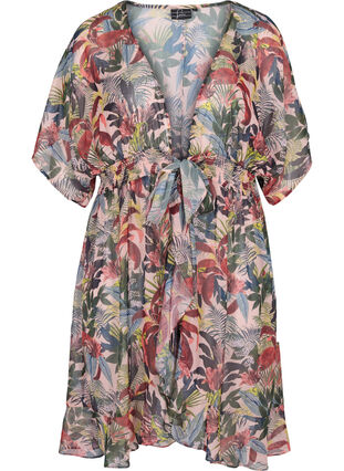 Strand kimono met print, Palm Print, Packshot image number 0