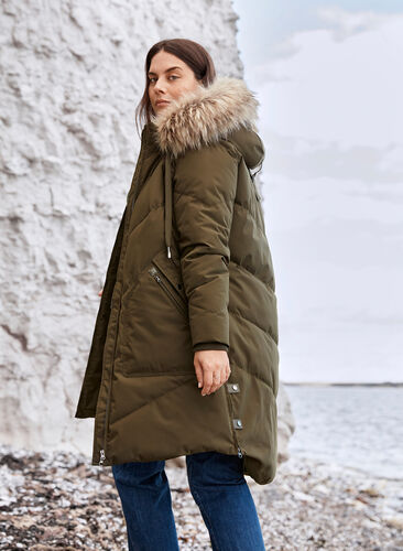 Manteau d'hiver avec capuche et bordure en fausse fourrure, Forest Night as s., Image image number 1
