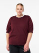 Fijngebreide blouse met korte mouwen, Rood, Model image number 0