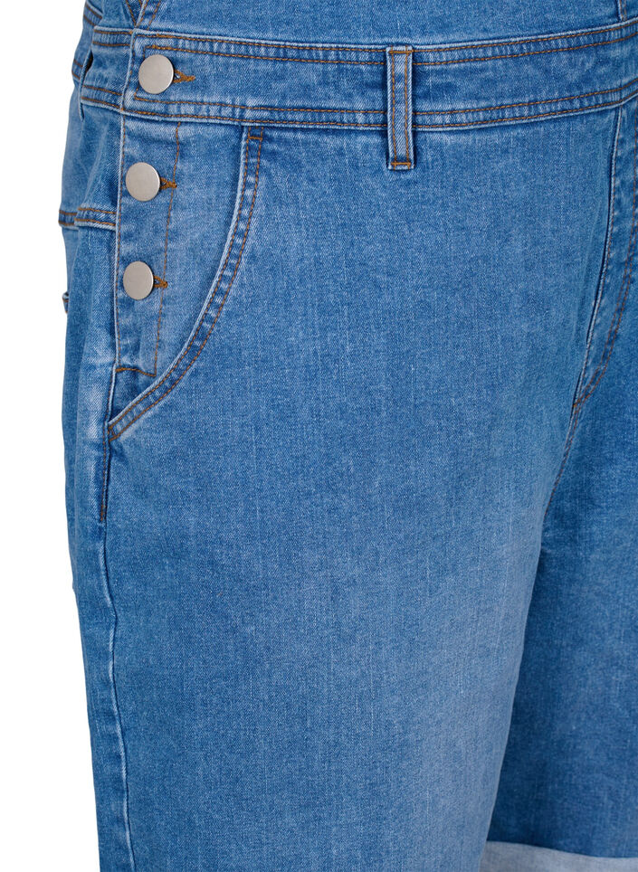 Salopettes shorts en jean, Bleu Clair, Packshot image number 3