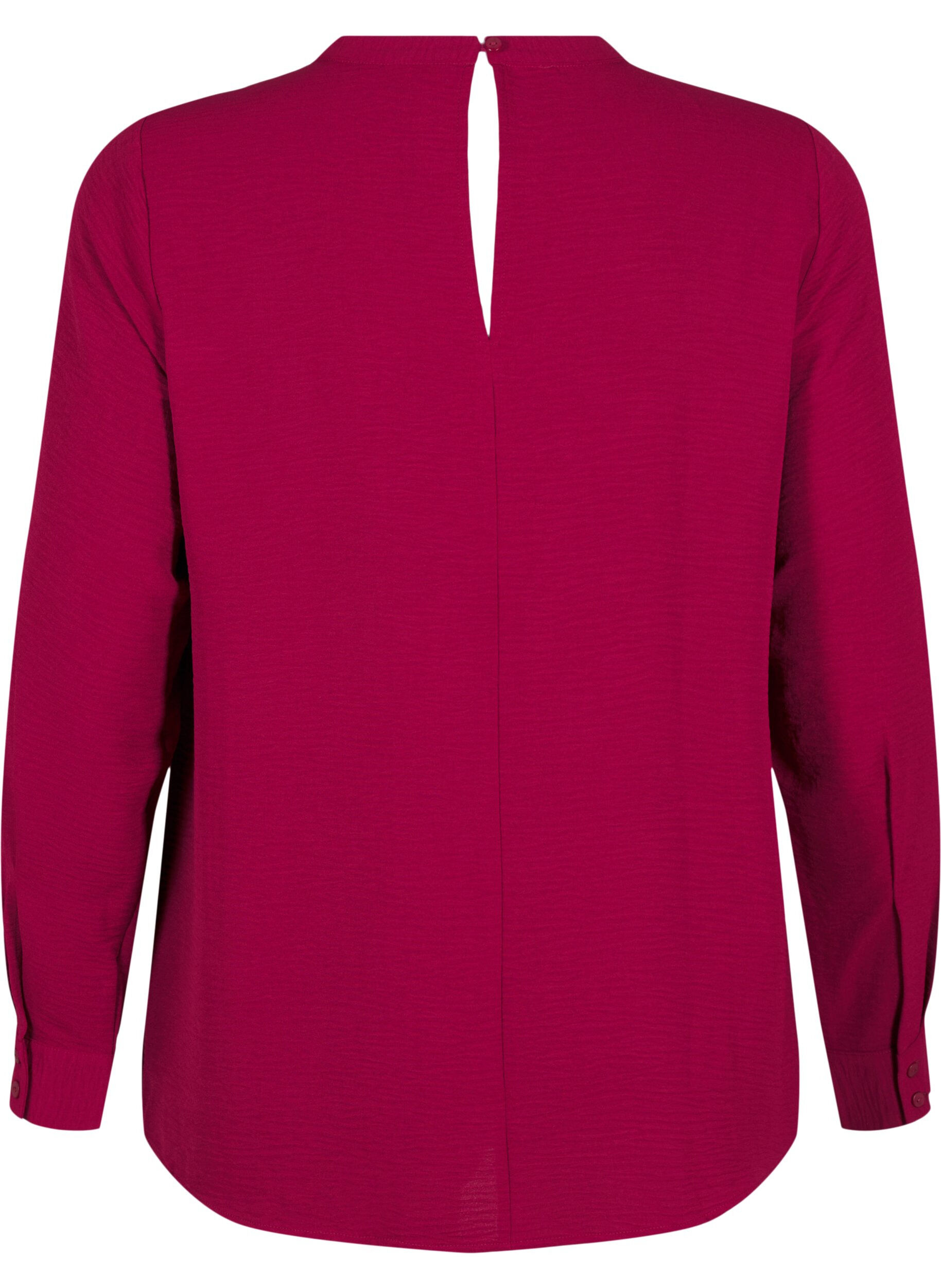 ZizziBlouse met kanten detail, Red Plum, Packshot image number 1